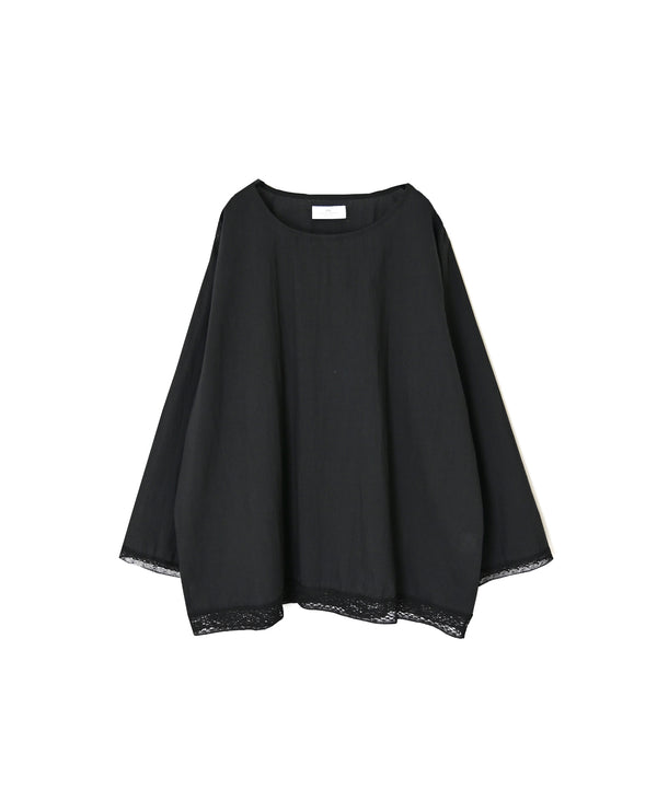 NSL26553 60s COTTON CAMBRIC PLAIN WITH LACE HEM & CUFF LACE SMOCK