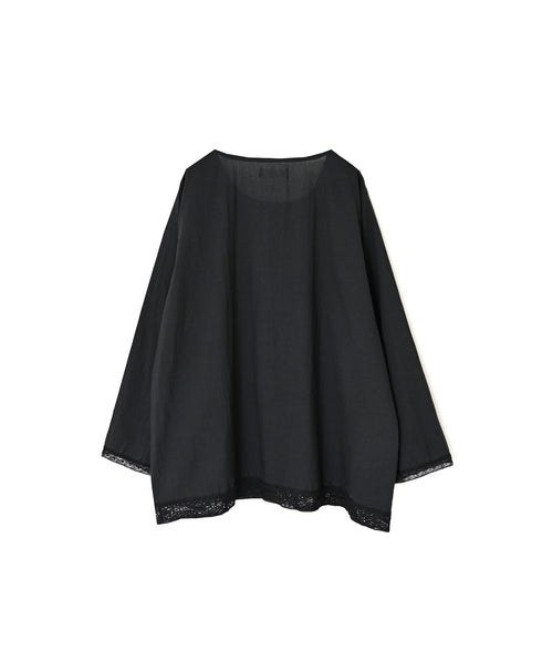 NSL26553 60s COTTON CAMBRIC PLAIN WITH LACE HEM & CUFF LACE SMOCK