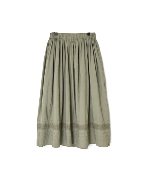 NSL26555 60s COTTON CAMBRIC PLAIN WITH LACE GATHERED SKIRT WITH PLEAT LACE