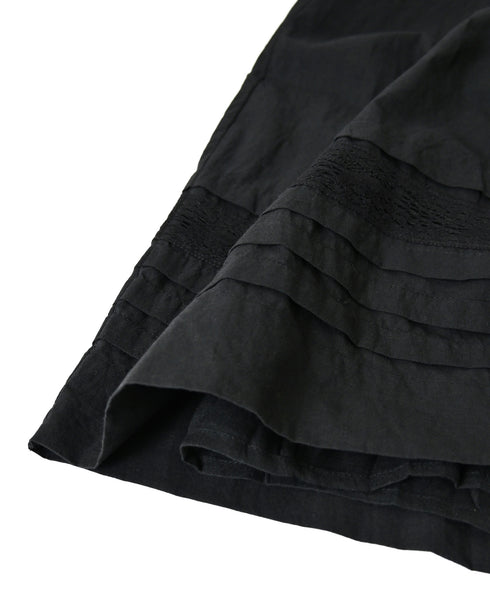 NSL26555 60s COTTON CAMBRIC PLAIN WITH LACE GATHERED SKIRT WITH PLEAT LACE