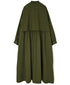 NSL26562 COTTON SATIN PLAIN BANDED COLLAR LAYERED DRESS