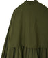 NSL26562 COTTON SATIN PLAIN BANDED COLLAR LAYERED DRESS