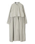 NSL26562 COTTON SATIN PLAIN BANDED COLLAR LAYERED DRESS