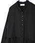 NSL26562 COTTON SATIN PLAIN BANDED COLLAR LAYERED DRESS