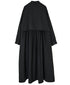 NSL26562 COTTON SATIN PLAIN BANDED COLLAR LAYERED DRESS