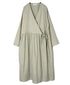 NSL26563 COTTON SATIN PLAIN CACHE COEUR DRESS WITH PLEATS