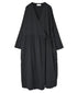 NSL26563 COTTON SATIN PLAIN CACHE COEUR DRESS WITH PLEATS