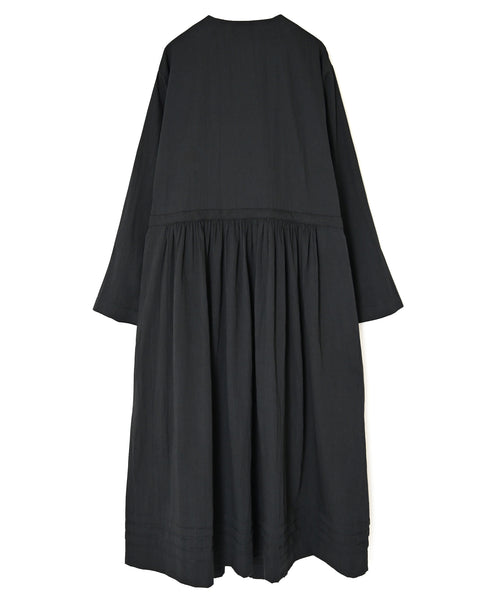NSL26563 COTTON SATIN PLAIN CACHE COEUR DRESS WITH PLEATS