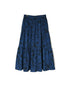 NSL26575 COTTON SATIN FLOWER PRINT TIERED GATHERED SKIRT