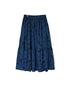 NSL26575 COTTON SATIN FLOWER PRINT TIERED GATHERED SKIRT