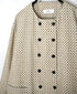 NSL26581 MINI CORDUROY CROSSHATCH PRINT NO COLLAR DOUBLE JACKET