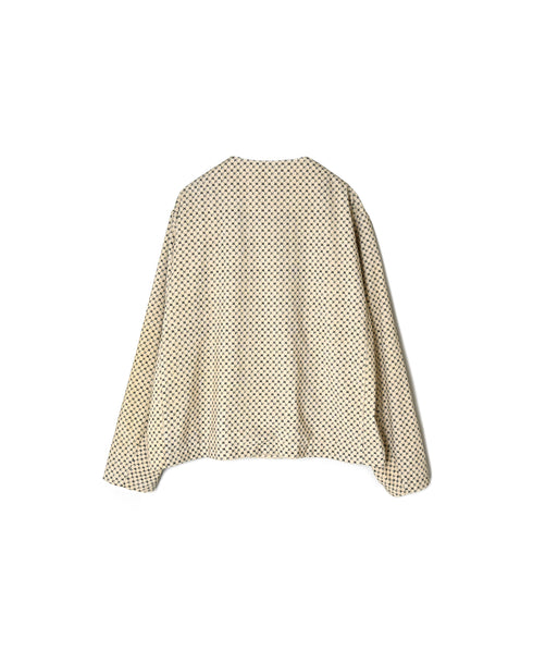 NSL26581 MINI CORDUROY CROSSHATCH PRINT NO COLLAR DOUBLE JACKET
