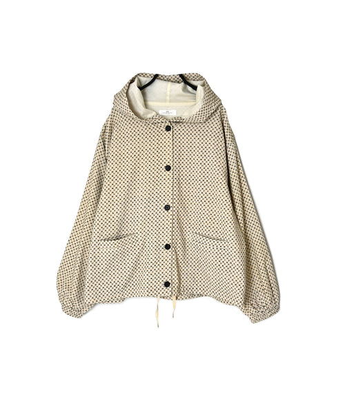 NSL26582 MINI CORDUROY CROSSHATCH PRINT HOODED BLOUSON