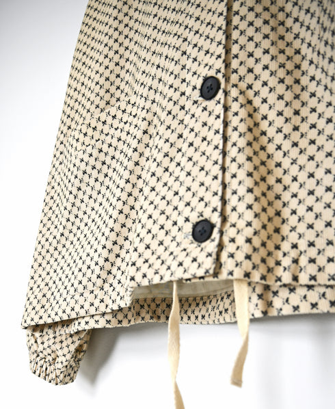 NSL26582 MINI CORDUROY CROSSHATCH PRINT HOODED BLOUSON