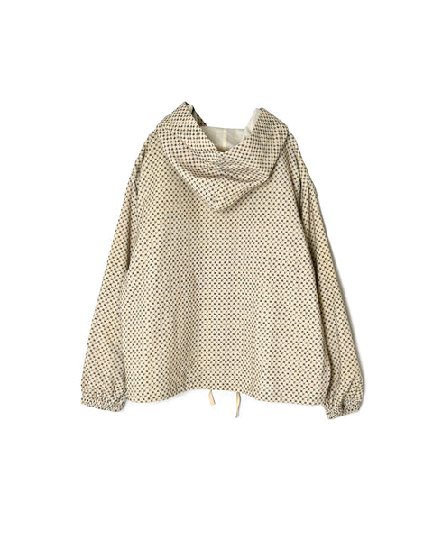 NSL26582 MINI CORDUROY CROSSHATCH PRINT HOODED BLOUSON