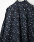 NSL26591 60s COTTON CAMBRIC FLOWER PRINT FRILL COLLAR SHIRT