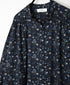 NSL26594 60s COTTON CAMBRIC FLOWER PRINT BANDED COLLAR GATHER SHIRT DRESS