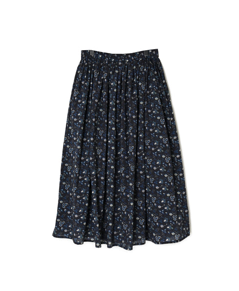 NSL26595 60s COTTON CAMBRIC FLOWER PRINT GATHERED SKIRT