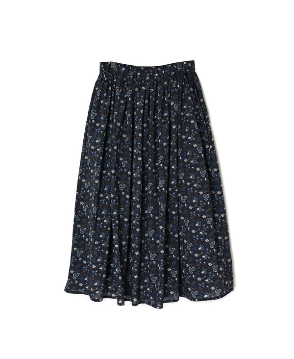 NSL26595 60s COTTON CAMBRIC FLOWER PRINT GATHERED SKIRT