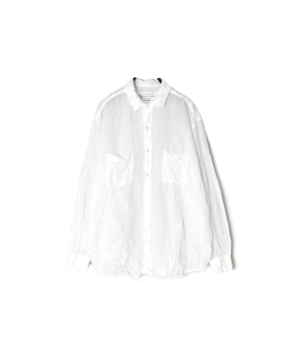 NVL1861CVW 80s ORGANIC VOILE PLAIN (WRINKLE) REGULAR COLLAR L/SL OVERSIZED SHIRT