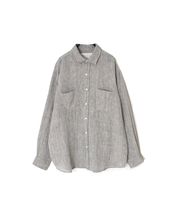 NVL1861LW 60s LINEN CHAMBRAY REGULAR COLLAR L/SL OVERSIZED SHIRT