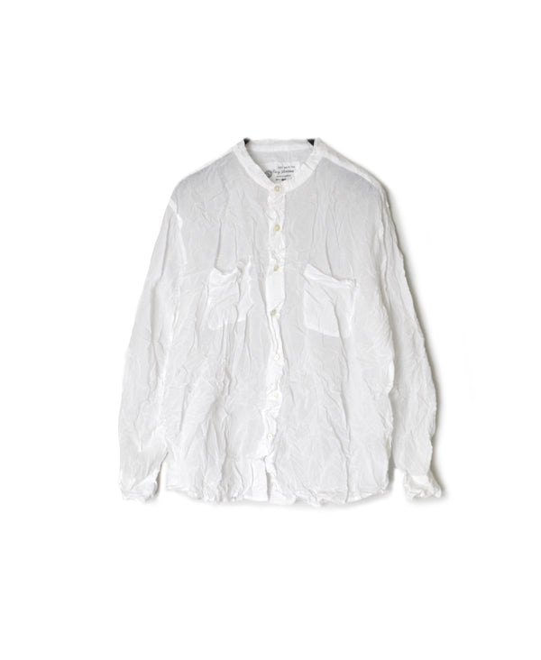 NVL1951CVW 80s ORGANIC VOILE PLAIN (WRINKLE) BANDED COLLAR L/SL OVERDIZED SHIRT