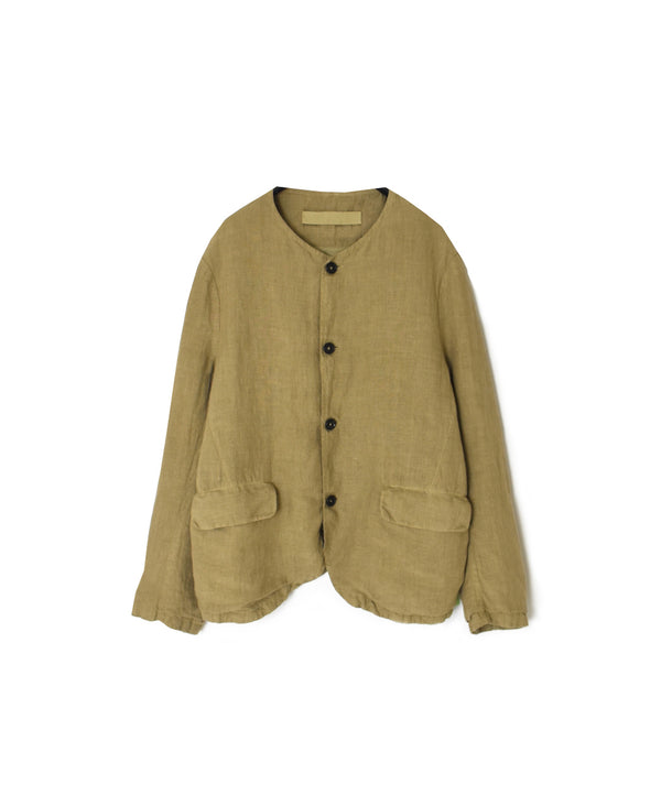 NVL2302LD 50s LINEN PLAIN (OVERDYE) SIDE VENTS NO COLLAR JACKET