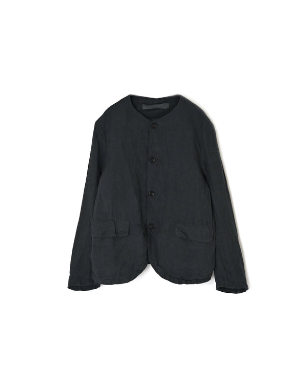 NVL2302LD 50s LINEN PLAIN (OVERDYE) SIDE VENTS NO COLLAR JACKET