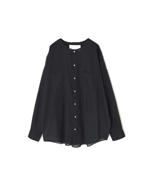 NVL2311CV 80s ORGANIC VOILE PLAIN CREW-NECK L/SL OVERSIZED SHIRTS