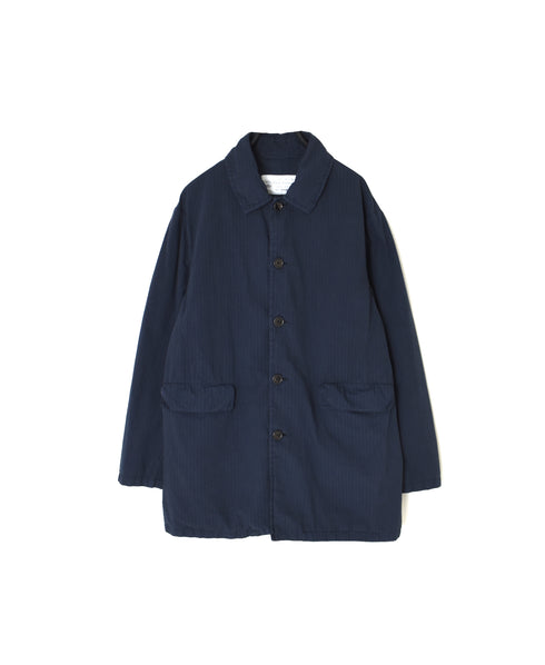 NVL2661D 40s POPLIN STRIPE OVERDYE REGULAR COLLAR LONG JACKET