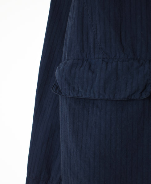 NVL2661D 40s POPLIN STRIPE OVERDYE REGULAR COLLAR LONG JACKET