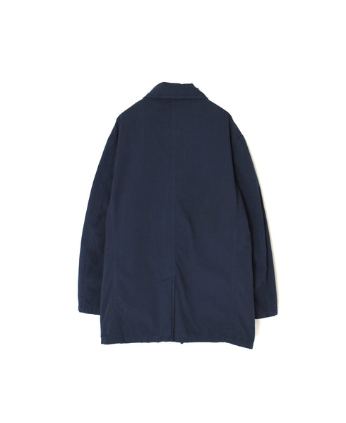 NVL2661D 40s POPLIN STRIPE OVERDYE REGULAR COLLAR LONG JACKET