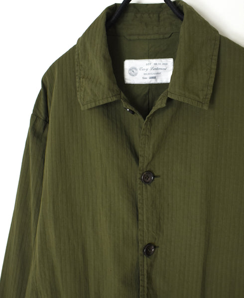 NVL2661D 40s POPLIN STRIPE OVERDYE REGULAR COLLAR LONG JACKET