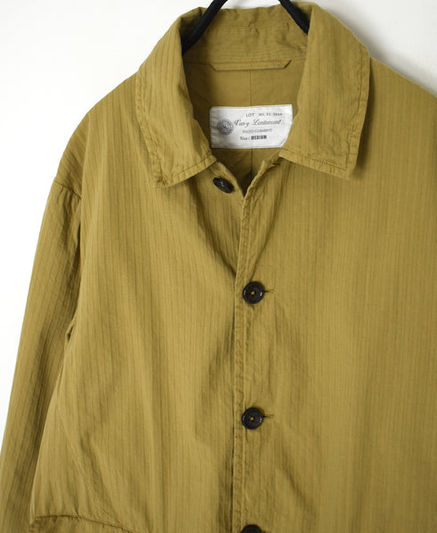 NVL2661D 40s POPLIN STRIPE OVERDYE REGULAR COLLAR LONG JACKET