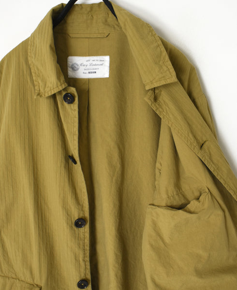 NVL2661D 40s POPLIN STRIPE OVERDYE REGULAR COLLAR LONG JACKET