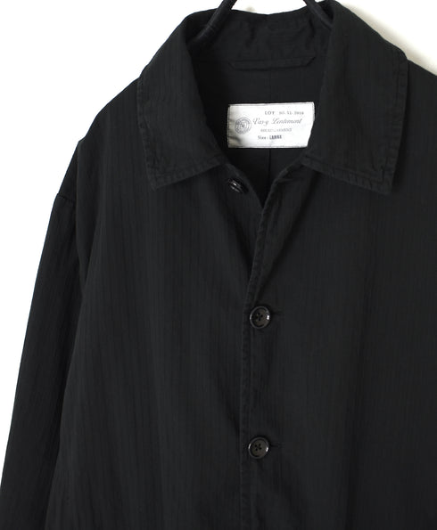 NVL2661D 40s POPLIN STRIPE OVERDYE REGULAR COLLAR LONG JACKET