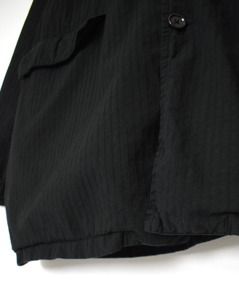 NVL2661D 40s POPLIN STRIPE OVERDYE REGULAR COLLAR LONG JACKET