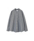 NVL2681SC POPLIN STRIPE WRINKLE BANDED COLLAR L/SL OVERSIZED SHIRTS