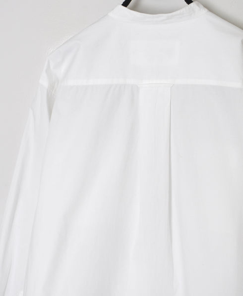 NVL2681 60s ORGANIC POPLIN BANDED COLLAR L/SL OVERSIZED SHIRTS