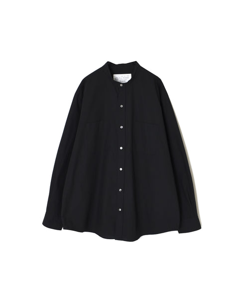 NVL2681 60s ORGANIC POPLIN BANDED COLLAR L/SL OVERSIZED SHIRTS