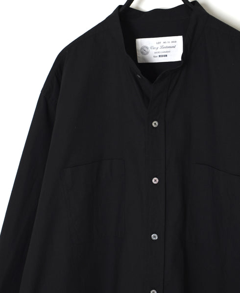 NVL2681 60s ORGANIC POPLIN BANDED COLLAR L/SL OVERSIZED SHIRTS