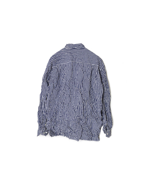 NVL2683SCW POPLIN STRIPE & CHECK WRINKLE REGULAR COLLAR L/SL SHIRTS