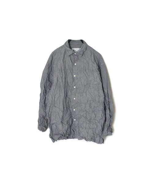 NVL2683SCW POPLIN STRIPE & CHECK WRINKLE REGULAR COLLAR L/SL SHIRTS