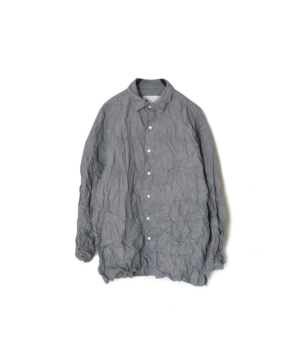 NVL2683SCW POPLIN STRIPE & CHECK WRINKLE REGULAR COLLAR L/SL SHIRTS