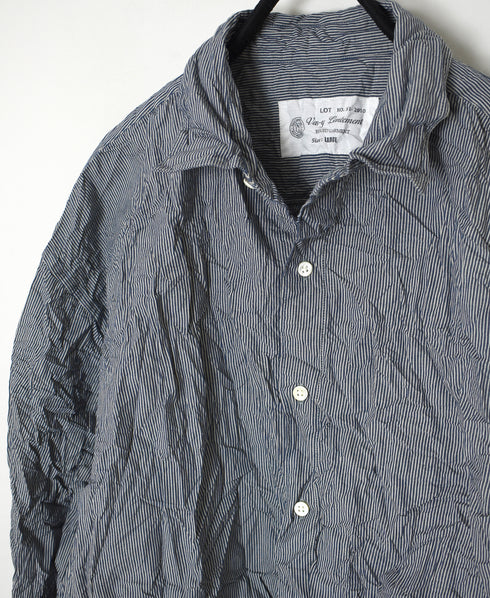 NVL2683SCW POPLIN STRIPE & CHECK WRINKLE REGULAR COLLAR L/SL SHIRTS