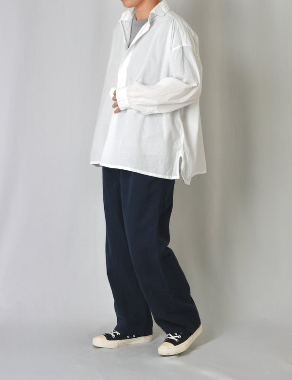 INAM2622 60s COTTON LAWN WASH WORK GATHERED SHIRT