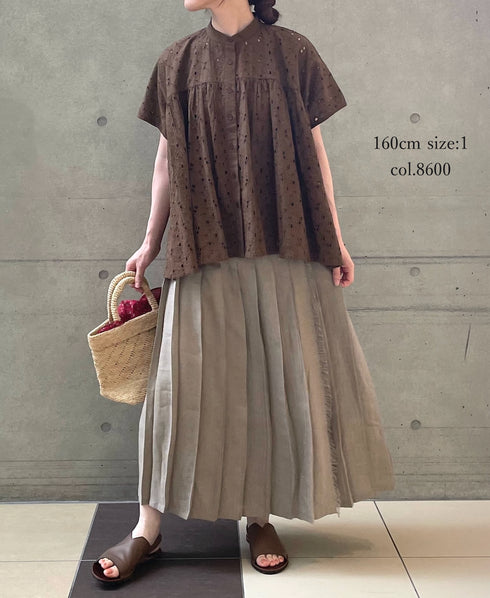 NSL26081 ALL HEMLA BANDED COLLAR FRENCH/SL SHIRT