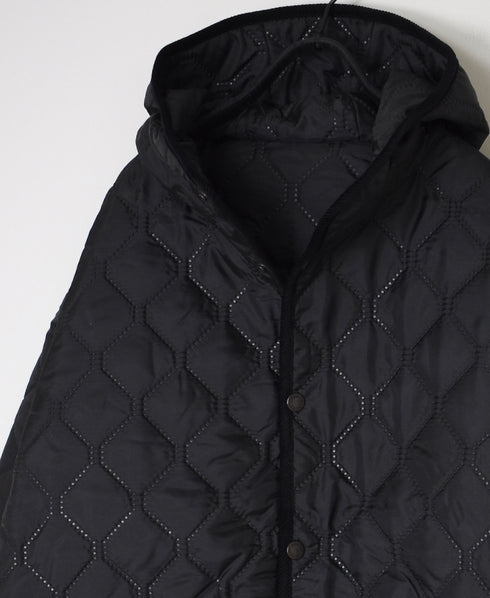 NAM2561PP PLAIN POLYESTER×PLAIN POLYESTER OVERSIZED HOODED JACKET WITH RIBBED CUFF