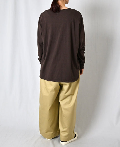 GNSL26512 COTTON SLUB SINGLE JERSEY CREW-NECK L/SL OVERSIZED T-SHIRTS