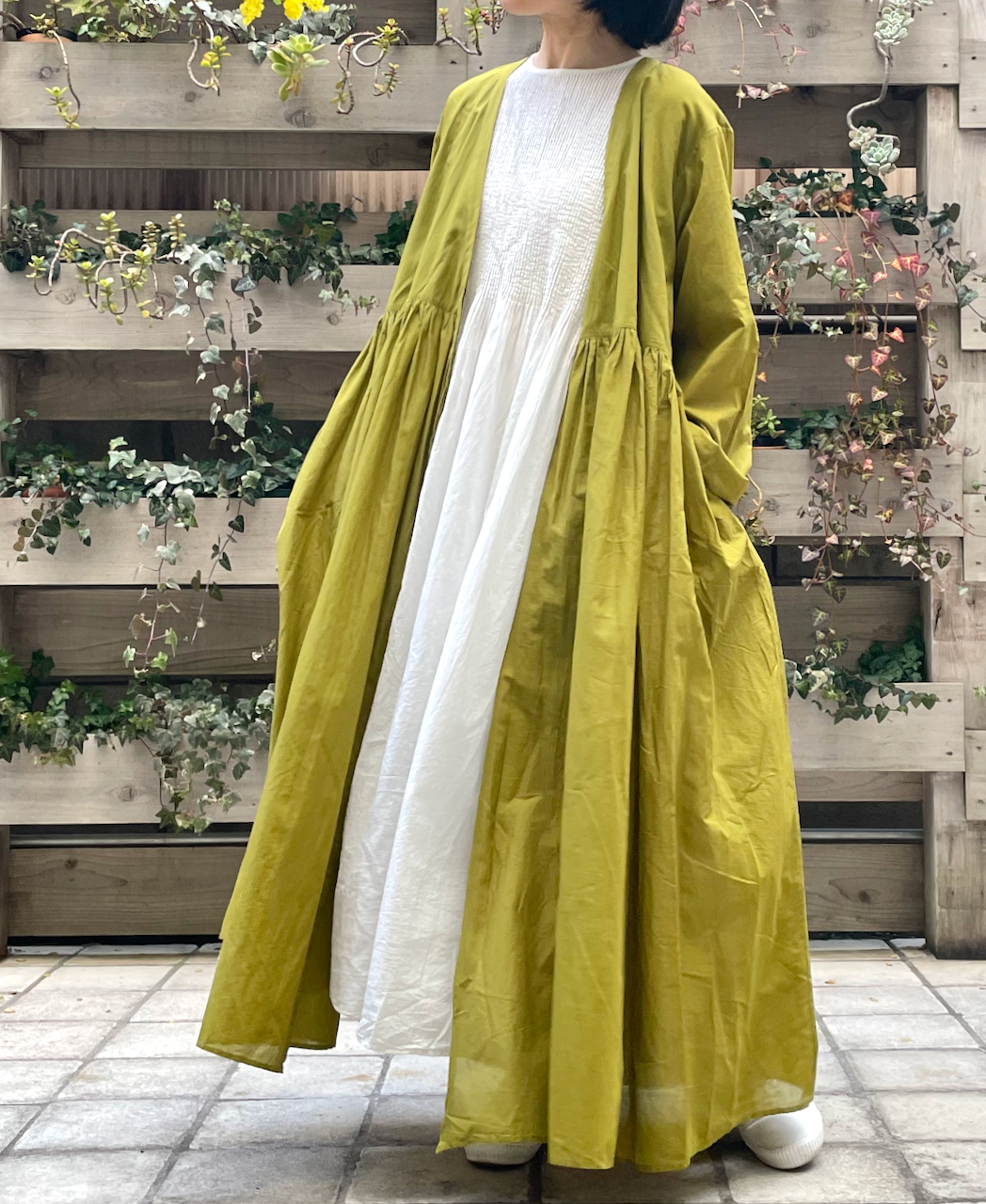 maison de soil ~80'S ORGANIC VOILE PLAIN WRAP DRESS~,Narumi Trading